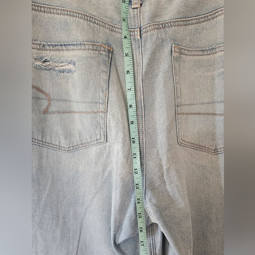American Eagle Outfitters Light Gray Distressed Straight-Leg Jeans - Picture 7 of 12